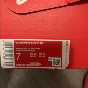 Nike Air VaporMax Plus in Sunset Pulse and Black